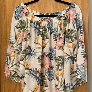 Violet + Claire White Floral Off the Shoulder Top